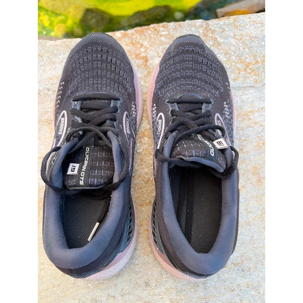 Brooks Glycerin GTS 19 Womens Running Shoes Black Pink 1203441B074 Size 8